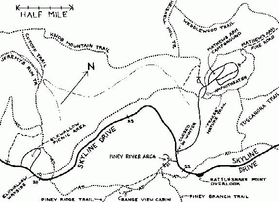 Map of Mathews Arm and Elkwallow Area